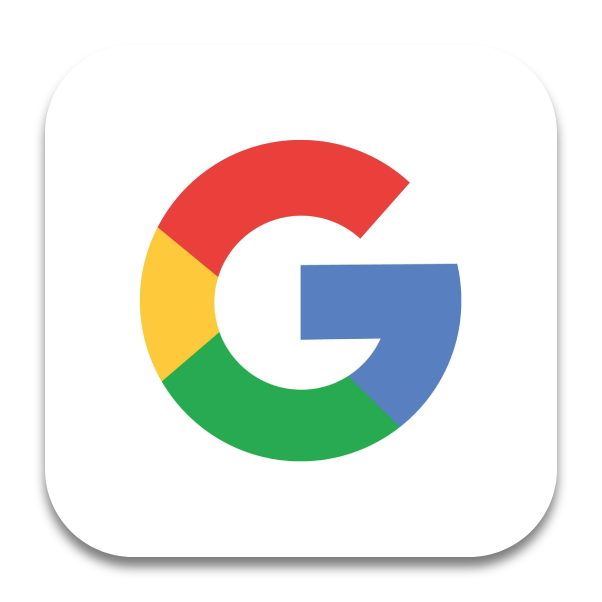 Google-Logo in Form eines mehrfarbigen „G“ (blau, rot, gelb, grün) auf hellgrauem, abgerundetem Hintergrund.